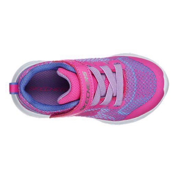 BRAND NEW girl toddler Skechers radiant runner pink Velcro shoes size 5 - Picture 4 of 9